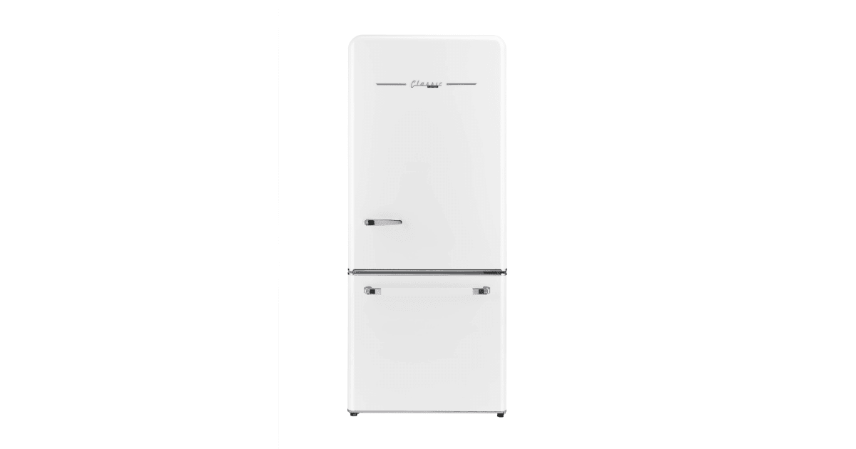 Unique Appliances UGP-230L AC Classic Retro 22 inch Wide 7.6 Cu. ft. Energy Star Certified Top Freezer Refrigerator with Wine Rack Ocean Mist