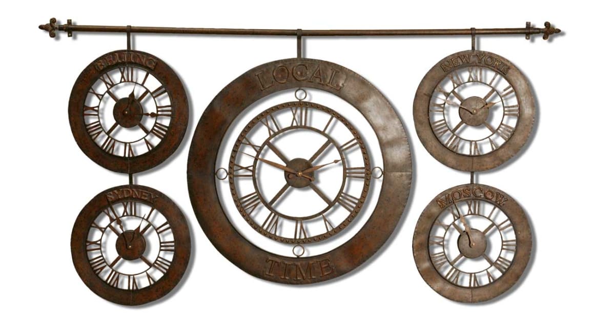 Uttermost 06909 Time Zones Wall Clock