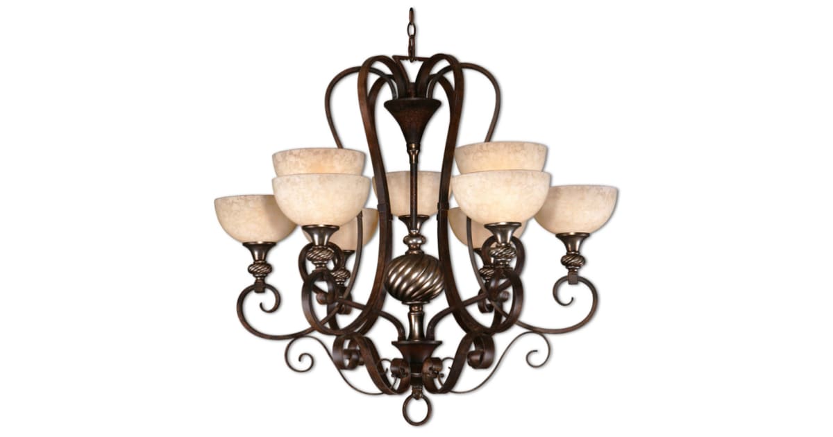 Uttermost 21217 9 Light 2 Tier Chandelier from the Berti