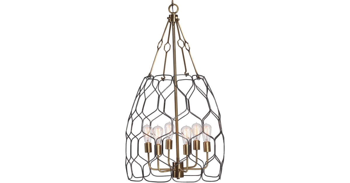 Uttermost 21537 Halstead Brass and Black 22" Wide