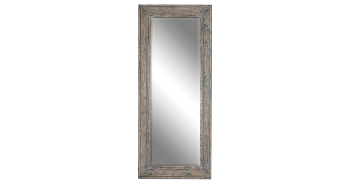Uttermost 13830 Missoula Distressed Rustic Farmhouse Full Length Leaning Floor or Wall Mirror ...