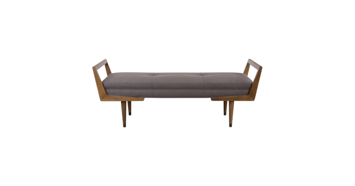 Uttermost 23388 Waylon 59 Inch Wide Wood Bench with Fabric
