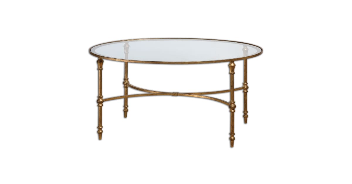 Uttermost 24338 Vitya Glass Top Metal Leg Coffee Table