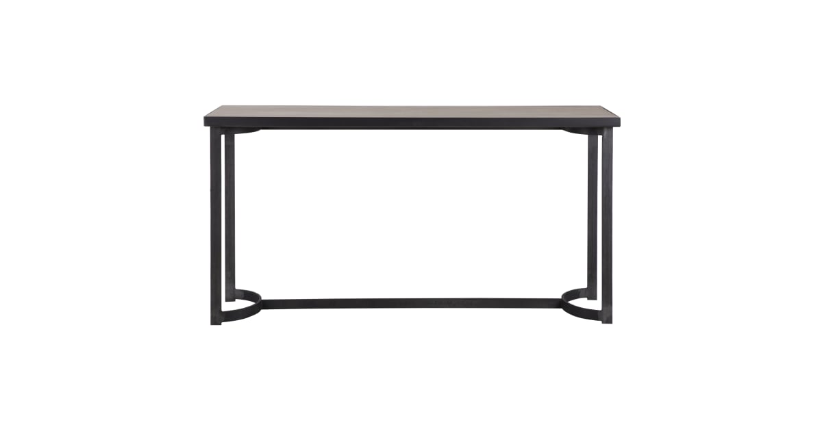 Uttermost 24951 Basuto 62" Long Oak Veneer Top Iron Lodge