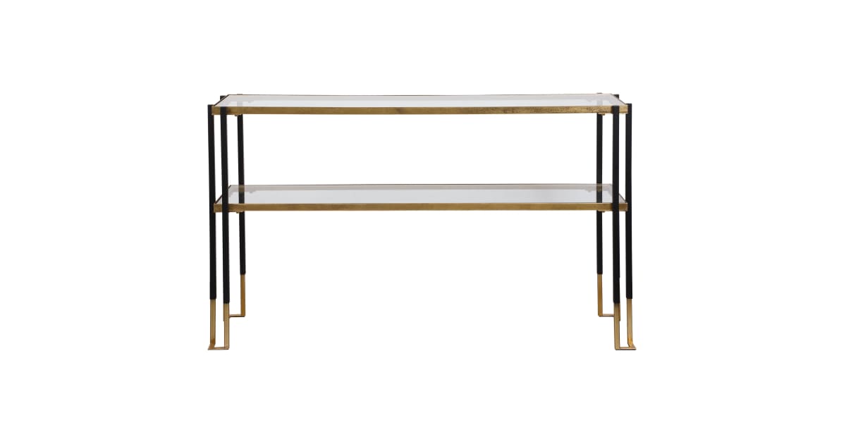 Uttermost 24978 Kentmore 14" Wide Glass Top Iron Console