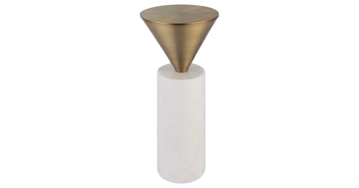 Uttermost 25250 Top Hat 9" Wide Marble, Steel Table