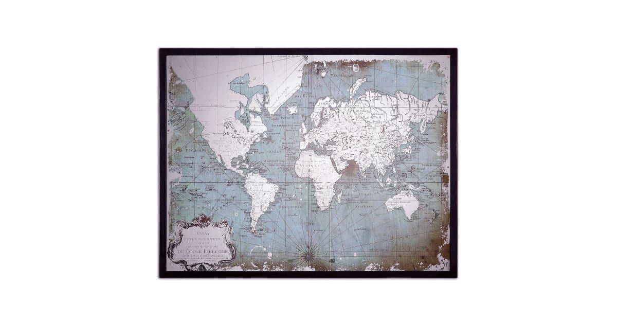 Uttermost 30400 Mirrored World Map 33" x 45" Art Print