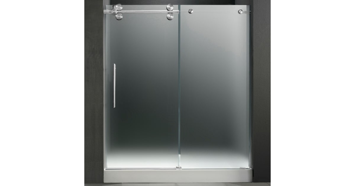 Vigo VG6041CHMT60LWL 60" Frameless Shower Door with 3/8"