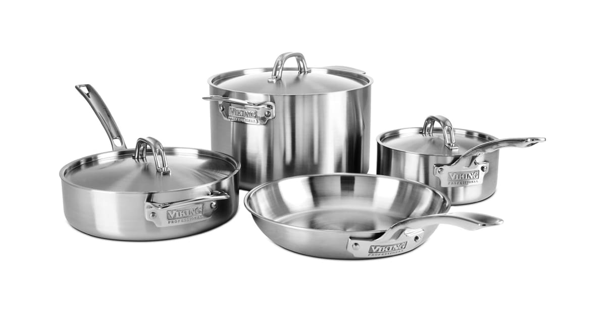 Viking Professional 5PLY Stainless Steel 10-Piece Cookware Set, Silver