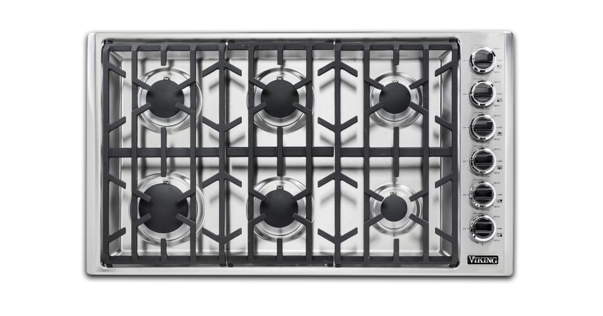Viking Professional VGSU1626BSS 36 gas cook top, 6 burner stainless steel