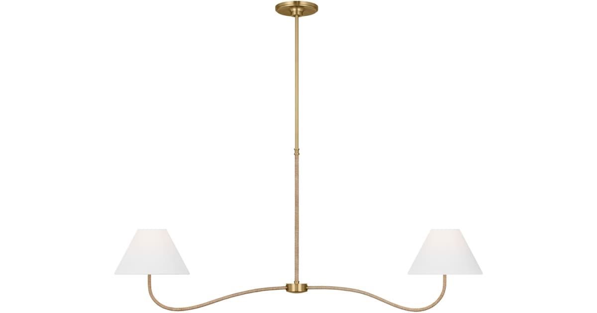Visual Comfort CC1712BBS Laguna 2 Light 52" Wide Linear Chandelier ...