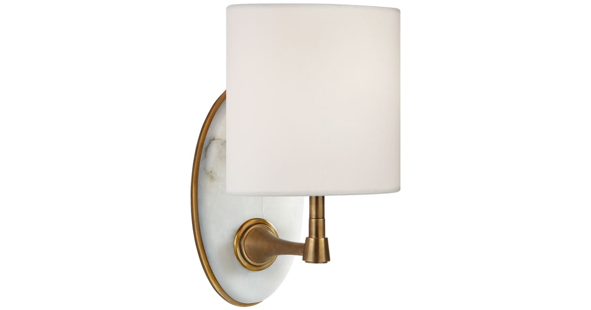 Visual Comfort TOB 2242HAB/ALB-L Casper 10" Small Alabaster Sconce with ...