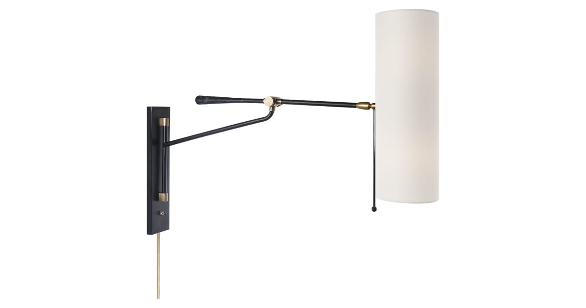 Visual Comfort ARN 2002BLK-L Frankfort 22-1/2" High Plug-In Wall Sconce ...
