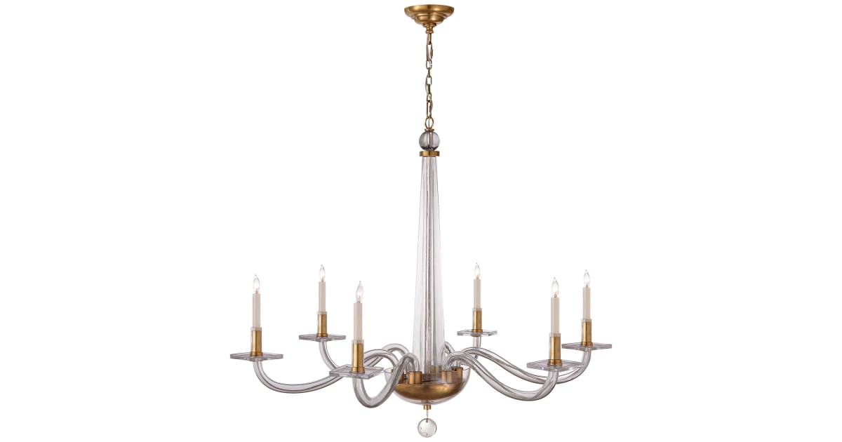 Visual Comfort CHC 1141AB Robinson 38"Large Chandelier with Clear Glass ...