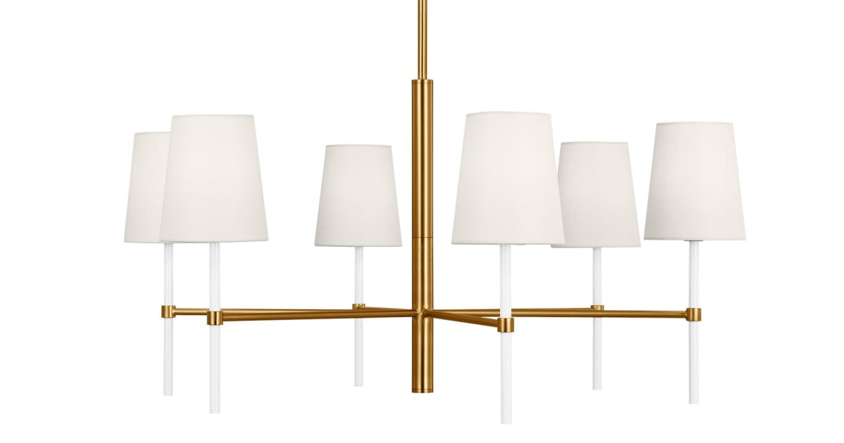 Visual Comfort KSC1086BBSGW Monroe 6 Light 32" Wide Chandelier | Build.com