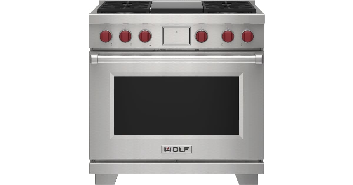 DF36450GSP by Wolf - 36 Dual Fuel Range - 4 Burners and Infrared