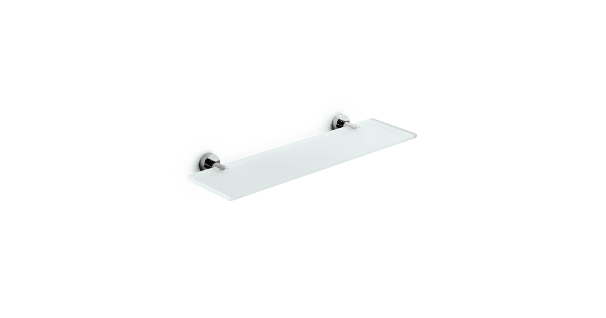 Spritz 5526_5276-79G by WS Bath Collections, Wall Mounted Frosted Glass Adhesive  Bathroom Shelf, Polished Chrome