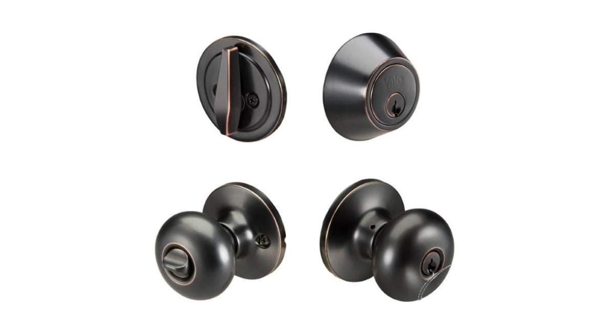 Yale YR837SN10BP Sinclair Single Cylinder Keyed Entry Door Knob Set