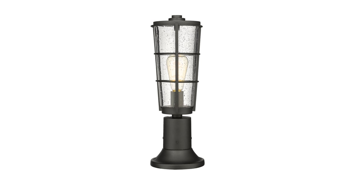 thumbnail image 2 of Z-Lite Outdoor Post Light - Black Metal With Matte Opal Glass Abbey Collection 2 of 11