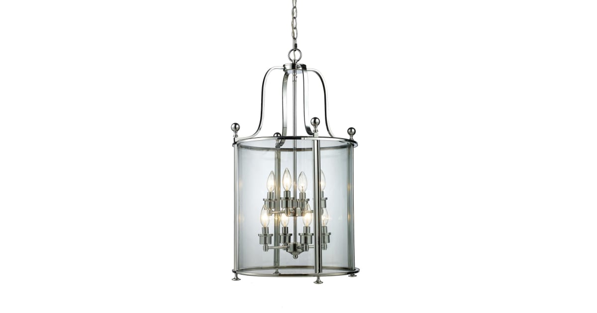 Z-Lite 134-8 Wyndham 8 Light Full Sized Pendant with Clear