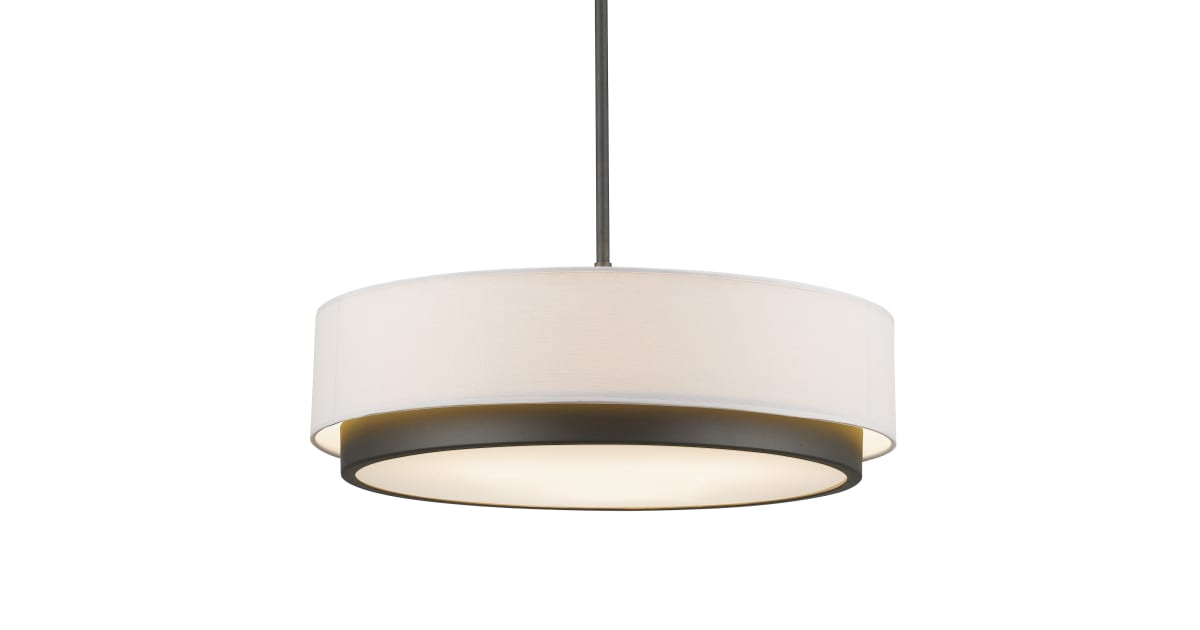 Z-Lite 196-22 Jade 3 Light Pendant with White Fabric Shade