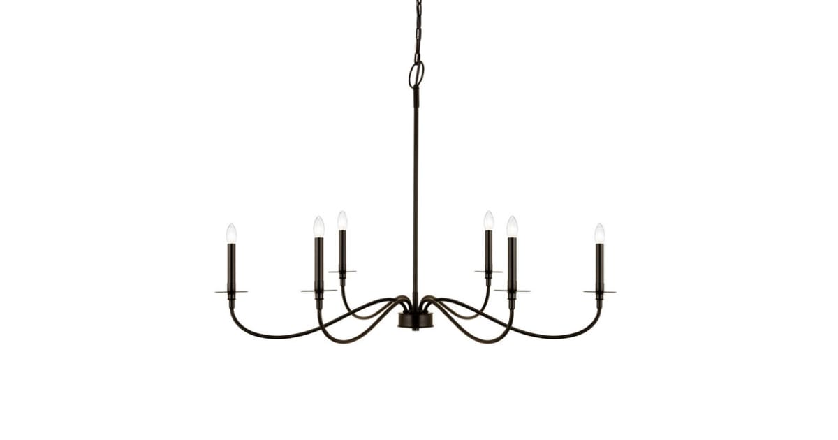 Z-Lite 2301-42MB Arrington 6 Light 42" Wide Taper Candle Style Chandelier | Ferguson Home
