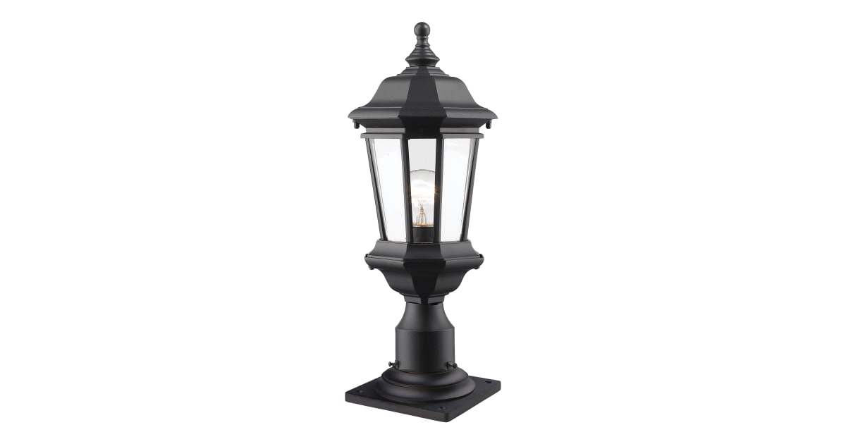Z-Lite 591PHM-533PM-BK Helix 1 Light Outdoor Pier Mounted Fixture, 17 Inch - Transitional - Post