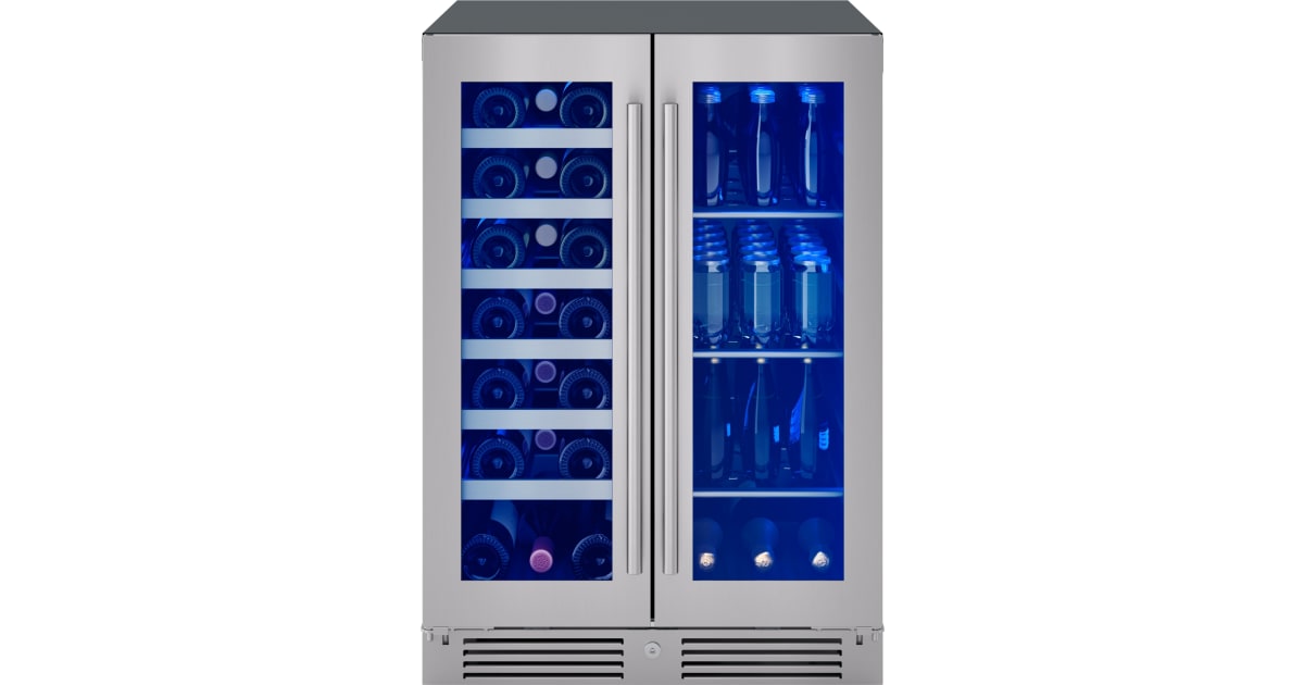 Zephyr Presrv 24 Inch Wide 21 Bottle Capacity and 64 Can Capacity Wine and Beverage Cooler Combo with 3-Color LED Lighting | Ferguson Home