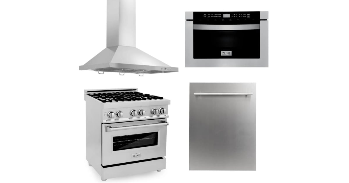 ZLINE 4KPRARH30MWDWV Kitchen Package with 30" 4 Cu. Ft.