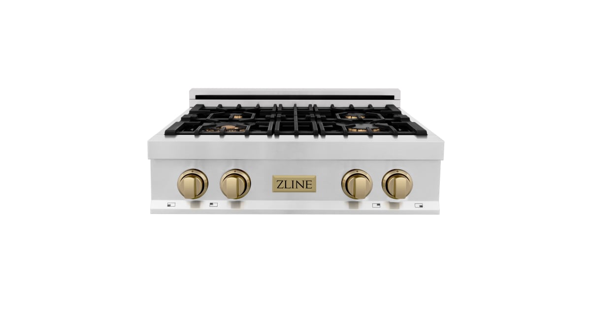 ZLINE RTZ30CB 30 Inch Wide 4 Burner Gas Cooktop with