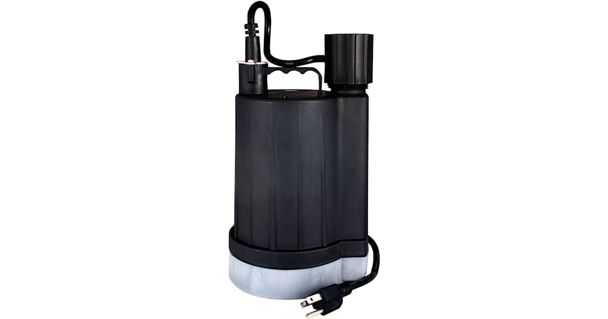 Zoeller 44-0007 LM44 1/4 HP Automatic Dewatering Utility Pump – Submersible, 20-Ft Sensor Cord, Removes Water To 1/8"