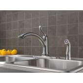 Delta-4453-DST-Installed Faucet in Arctic Stainless