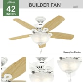 Hunter 52217 Builder Ceiling Fan Details