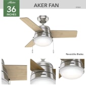 Hunter 59303 Aker Ceiling Fan Details