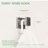 Duro Robe Hook Dimensions