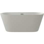 A and E Bath and Shower Aldine 59" Free Standing Acrylic Soaking Tub with Center Drain, Drain Assembly, and Overflow White