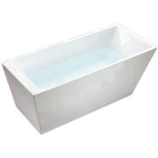 A and E Bath and Shower Boston 59" Free Standing Acrylic Soaking Tub with Reversible Drain, Drain Assembly, and Overflow White