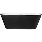 A and E Bath and Shower Arcadia 67" Free Standing Acrylic, Fiberglass Soaking Tub with Center Drain, Drain Assembly, and Overflow Matte Black