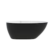A and E Bath and Shower Hadiya 56" Free Standing Acrylic and Fiberglass Soaking Tub with Center Drain Black