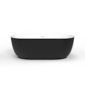A and E Bath and Shower Jorimi 59" Free Standing Acrylic and Fiberglass Soaking Tub with Center Drain and Overflow Matte Black