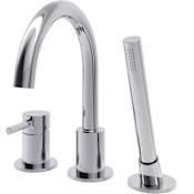 A and E Bath and Shower Oxford Deck Mounted Roman Tub Filler with Built-In Diverter - Includes Hand Shower Polished Chrome