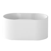 A and E Bath and Shower 56" Free Standing Acrylic Soaking Tub with Reversible Drain, Drain Assembly, and Overflow White High-Gloss Acrylic