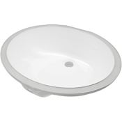 A and E Bath and Shower Sulu 19-5/16" Oval Ceramic Undermount Bathroom Sink with Single Faucet Hole White