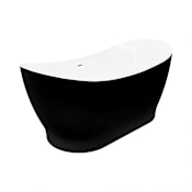 A and E Bath and Shower 66" Free Standing Acrylic Soaking Tub with Center Drain and Overflow Black
