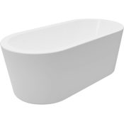 A and E Bath and Shower Una 71" Free Standing Acrylic Soaking Tub with Center Drain, Drain Assembly, and Overflow White