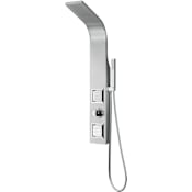 A and E Bath and Shower Vista pressure balanced shower panel with shower head, hand shower, body sprays, hose, and valve trim Polished Chrome