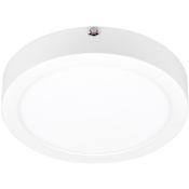 Access Lighting ModPLUS 9" Wide Integrated LED Flush Mount Drum Ceiling Fixture - 3000K - 277 with Emergency Backup White / Acrylic
