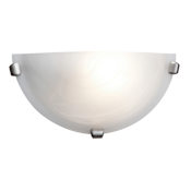 Access Lighting Mona 12" Wide Alabaster Wall Sconce Brushed Steel / Alabaster