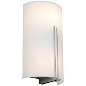 Access Lighting Prong 2 Light Bathroom Sconce Brushed Steel / White