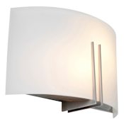 Access Lighting Prong 2 Light 8" Tall LED Wall Sconce - 3000K Brushed Steel / White